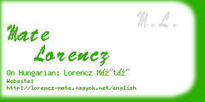 mate lorencz business card